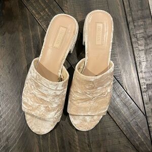 Crushed velvet mules in excellent condition.  Super cute!!